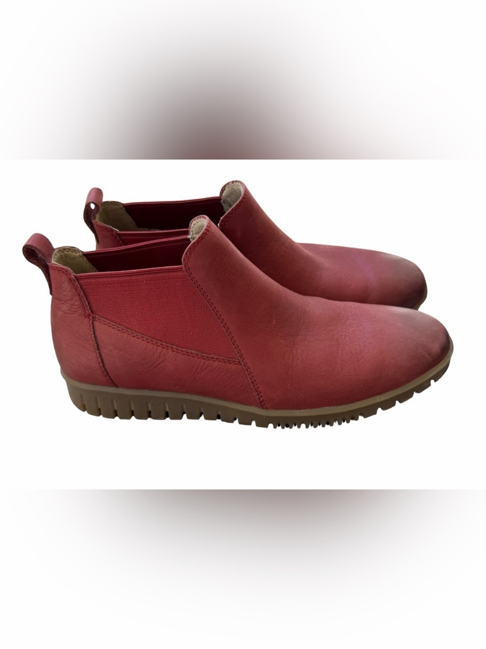 Dansko Louisa Ankle Bootie Red Burnished Calf Leather EU38 US7.5-8 Worn Once